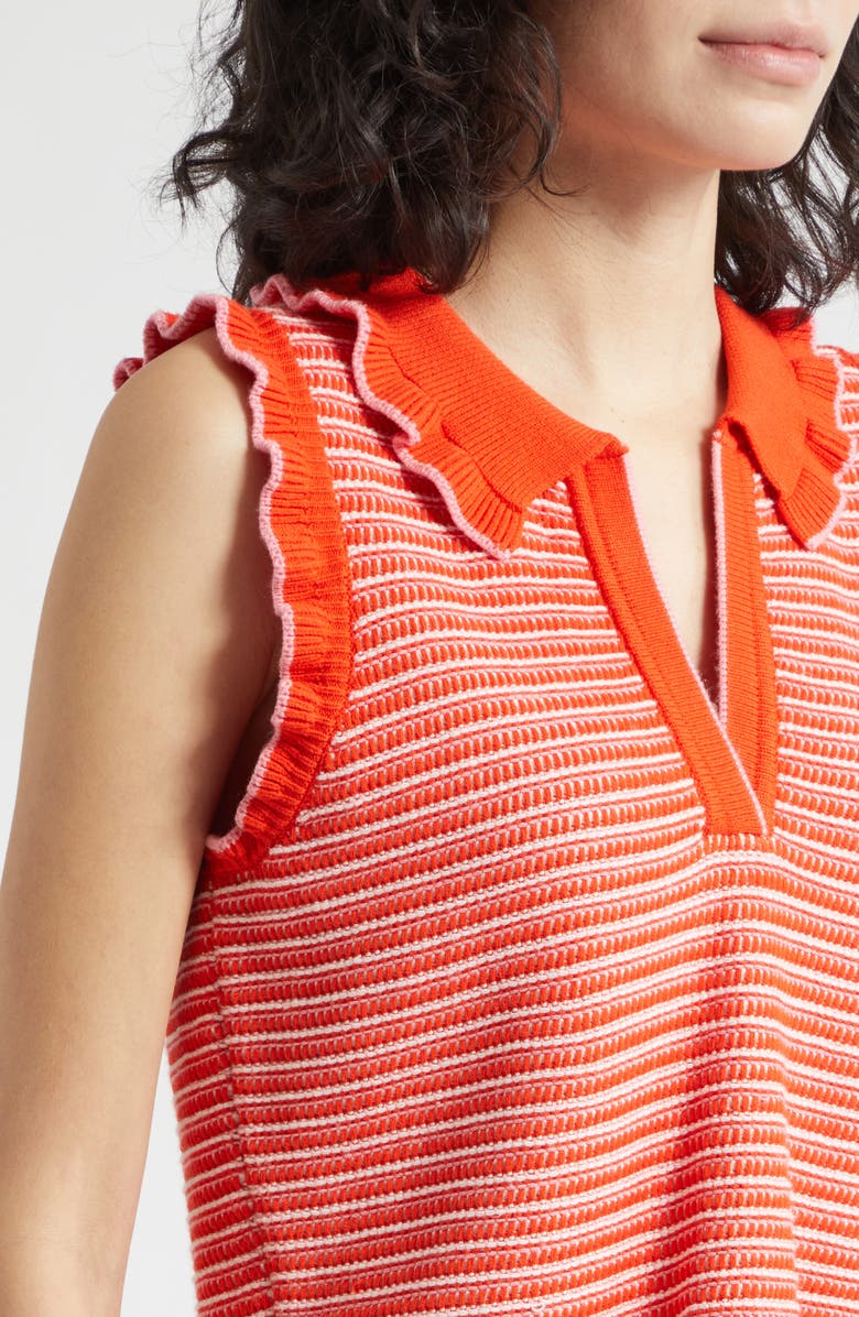 Cinq à Sept Clem Stripe Sweater Tank, Alternate, color, Red Tangerine Multi
