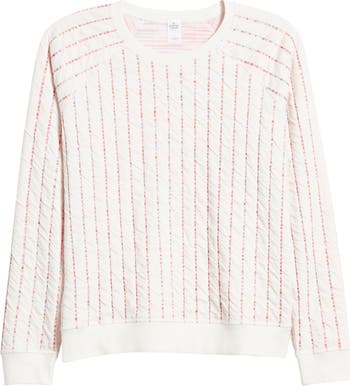 Marine Layer Dotted Stripe Reversible Raglan Pullover