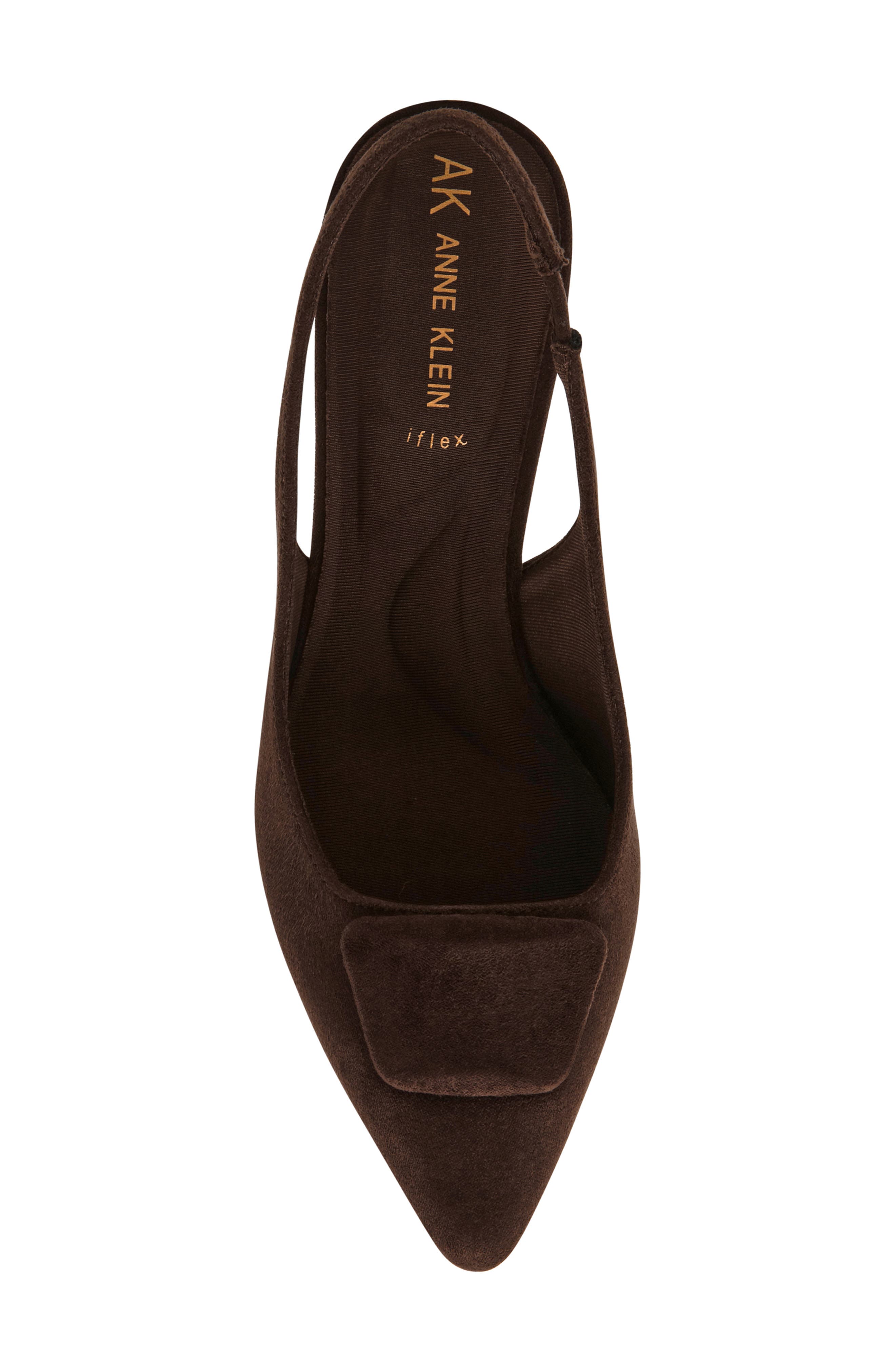 Izanda Pointed Toe Slingback Pump, Alternate, color, BROWN MICROSUEDE