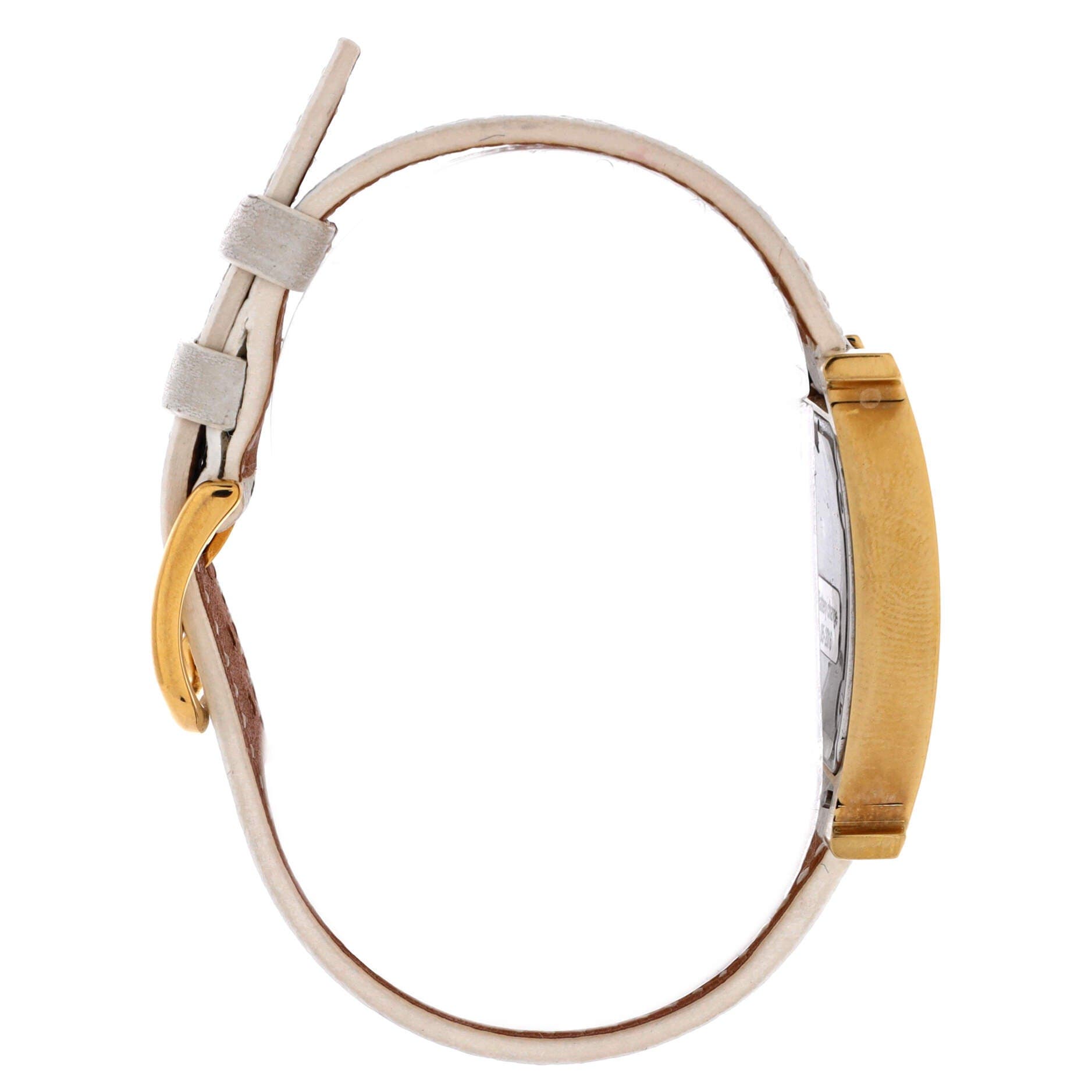 Heure H Quartz Watch Plated Metal and Leather 26, Alternate, color, White