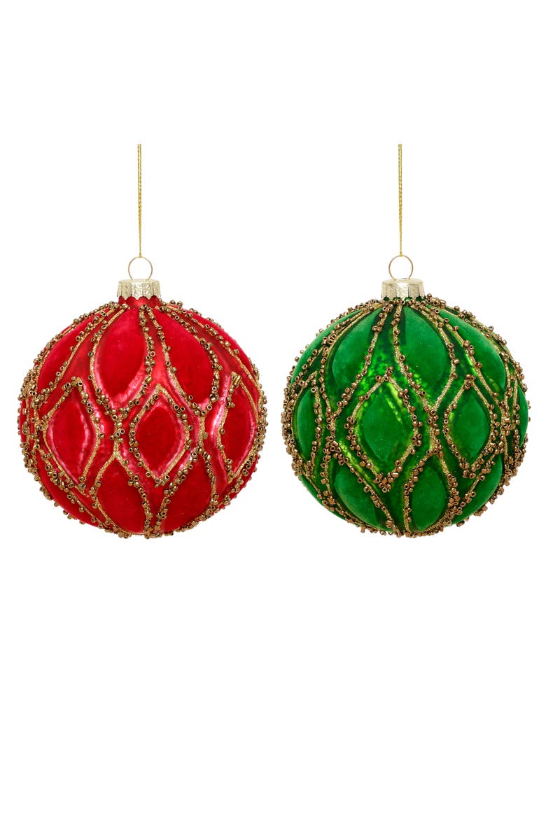 Velvet Leaf Ornament, Box of 6, Main, color, Red