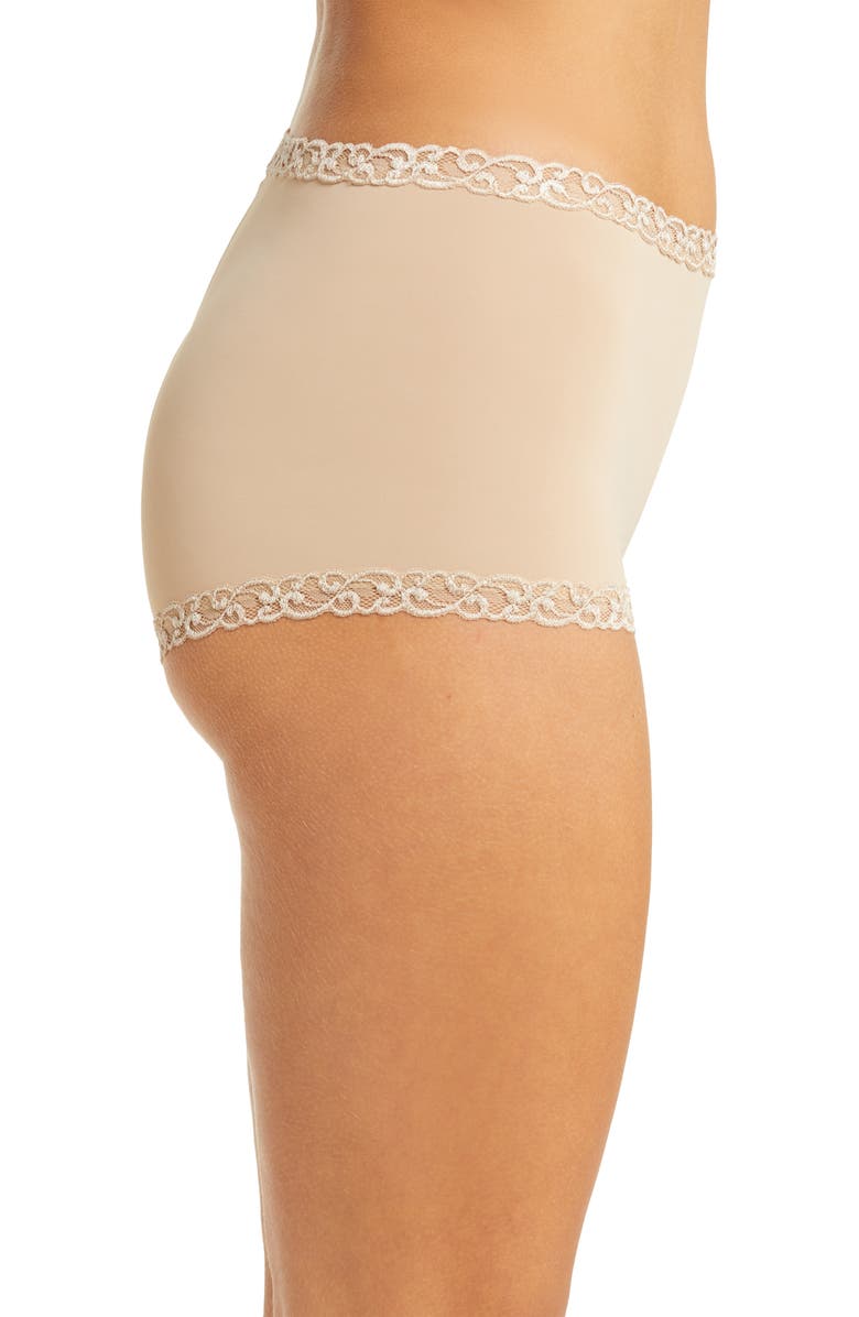 Natori Pure Luxe Boyshorts, Alternate, color, Cafe