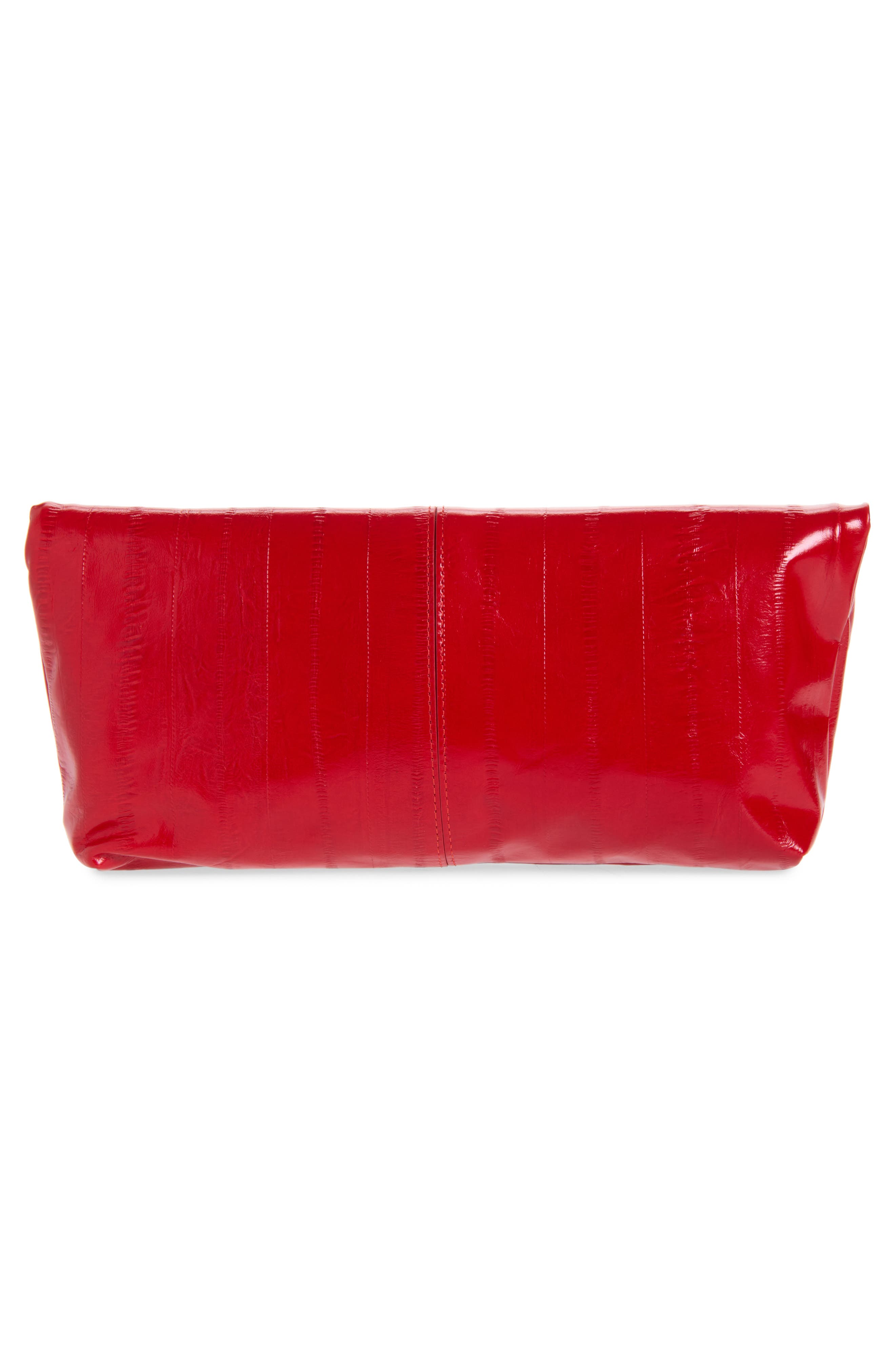 Inez Leather Clutch, Alternate, color, LADYBUG EEL