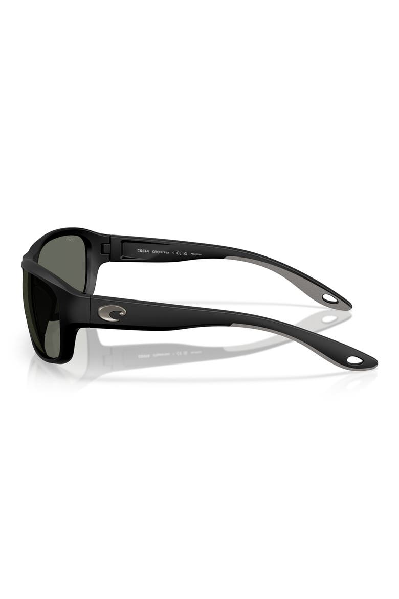 Clipperton 58mm Polarized Rectangular Sunglasses, Alternate, color, MATTE BLACK/ GRAY 580G
