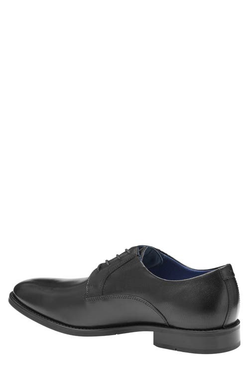 Johnston & Murphy Landry Plain Toe Derby In Black Full Grain