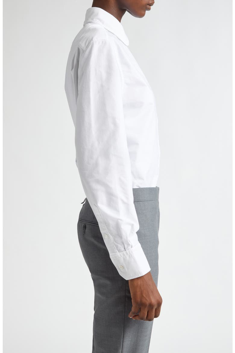 Rose Embroidered Button-Up Shirt, Alternate, color, WHITE