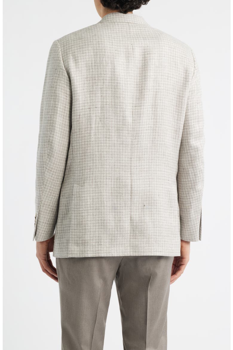 Hyperlight Soft Tan Check Linen & Wool Blend Sport Coat, Alternate, color, TAN