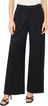 Parker Pleated Wide Leg Ponte Pants