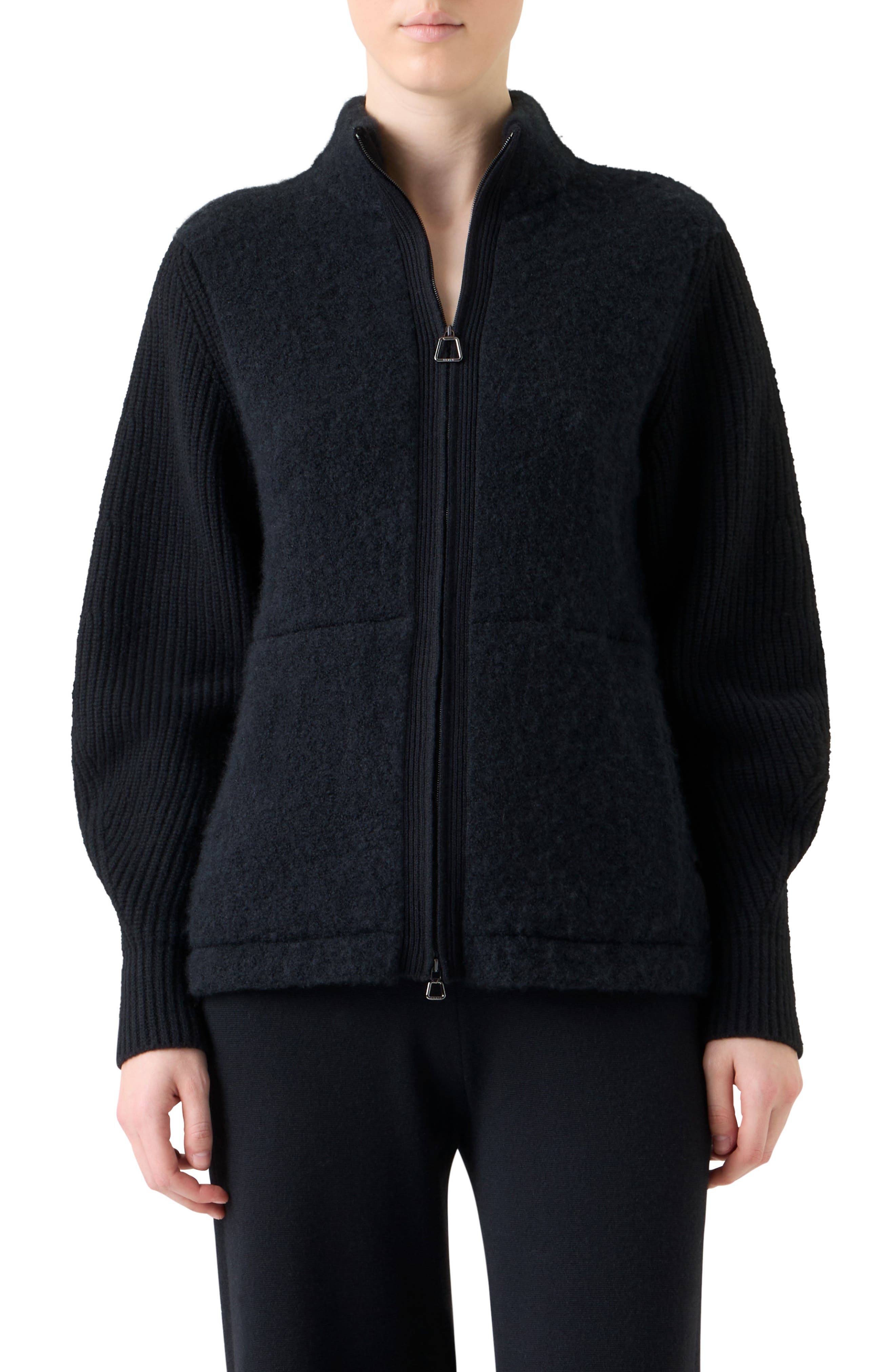 Cashmere Boucle Sweater Jacket