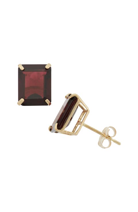 10K Gold Solitaire Stone Stud Earrings