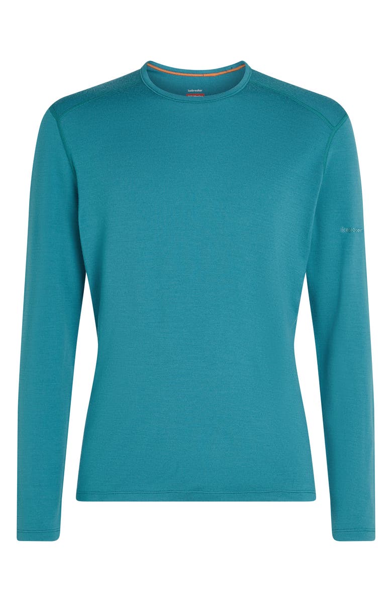 Icebreaker 260 Tech Merino Wool Crewneck Base Layer Top, Alternate, color, Topaz