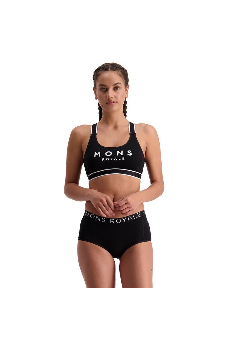 Mons Royale Stella X-Back Sports Bra - Women's, Main, color, Black2