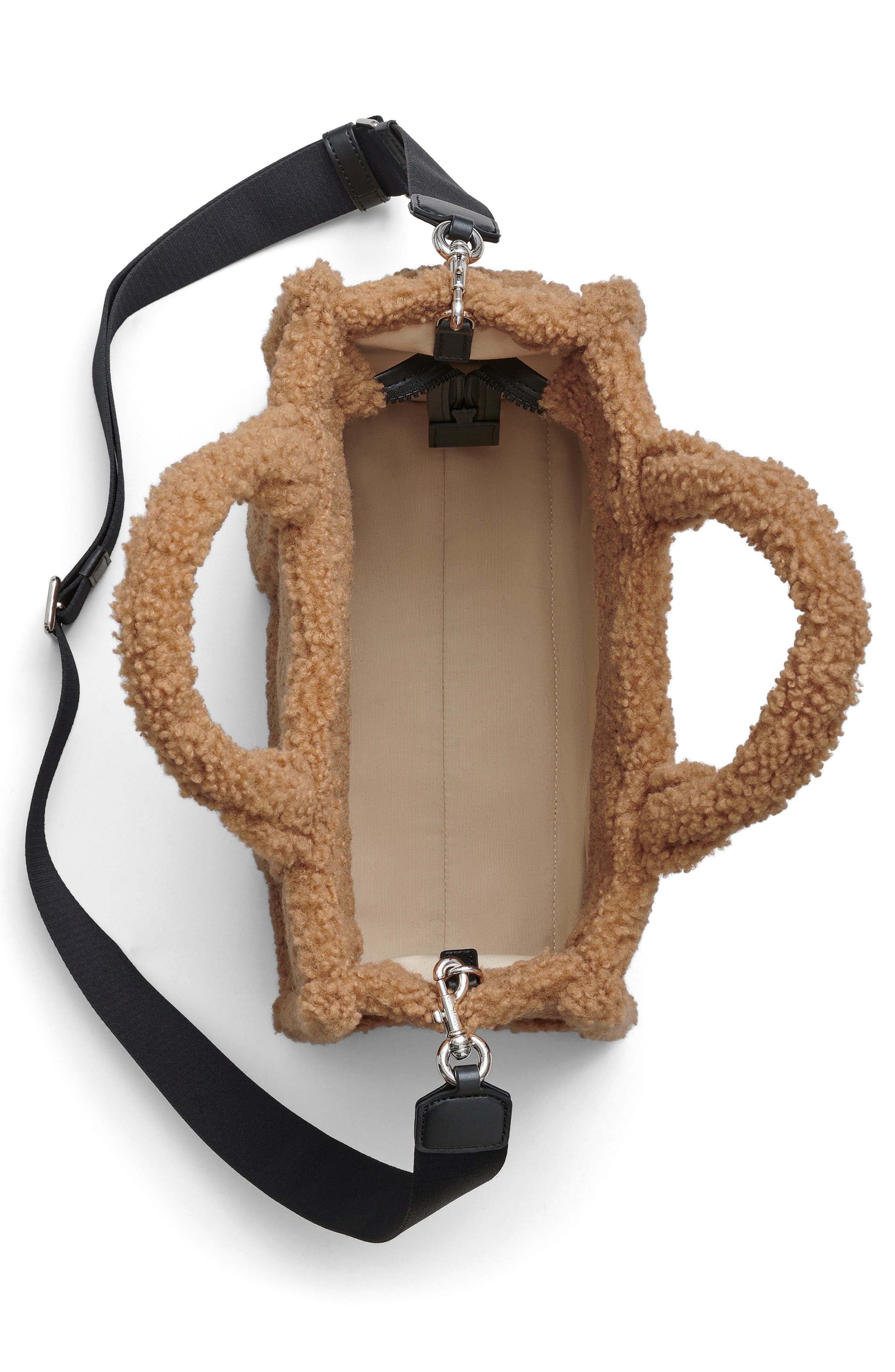 Marc Jacobs The Teddy Medium Faux Fur Tote Bag, Alternate, color, Camel