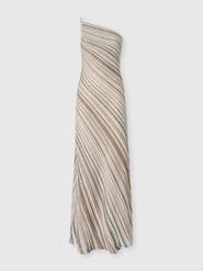 Missoni One-shoulder Striped Long Dress With Sequins