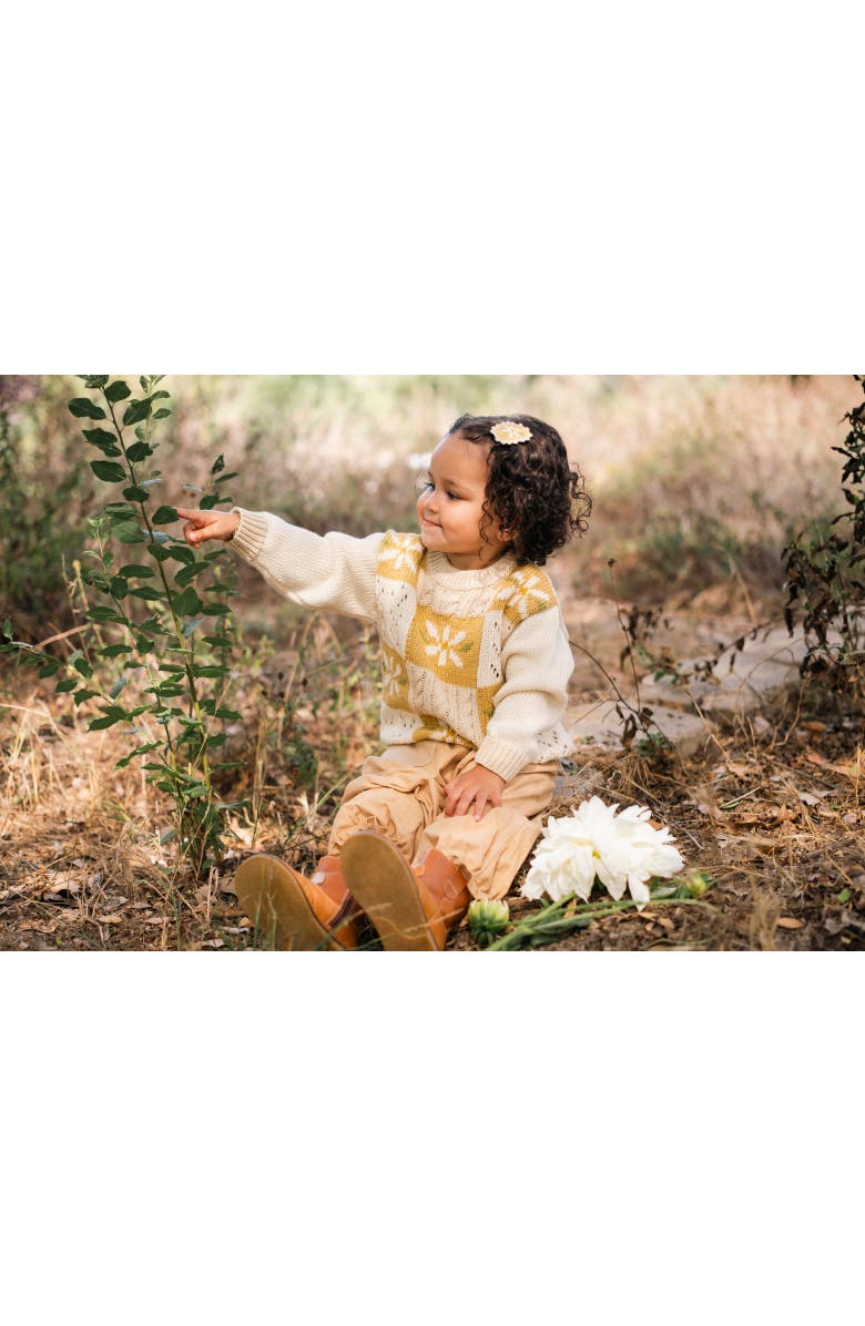 Wild Wawa Daisy Patchwork Sweater, Alternate, color, Honeycomb