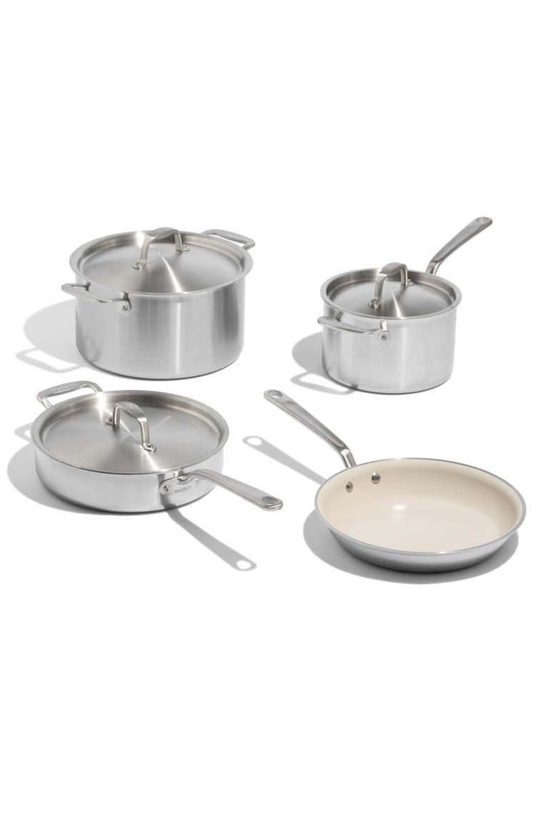 7-Piece CeramiClad Nonstick Cookware Set, Main, color, SAND