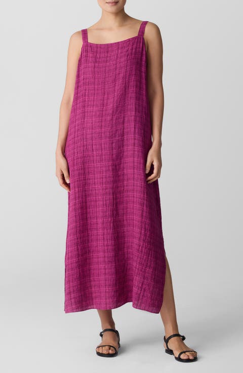 Square Neck Organic Linen Dress