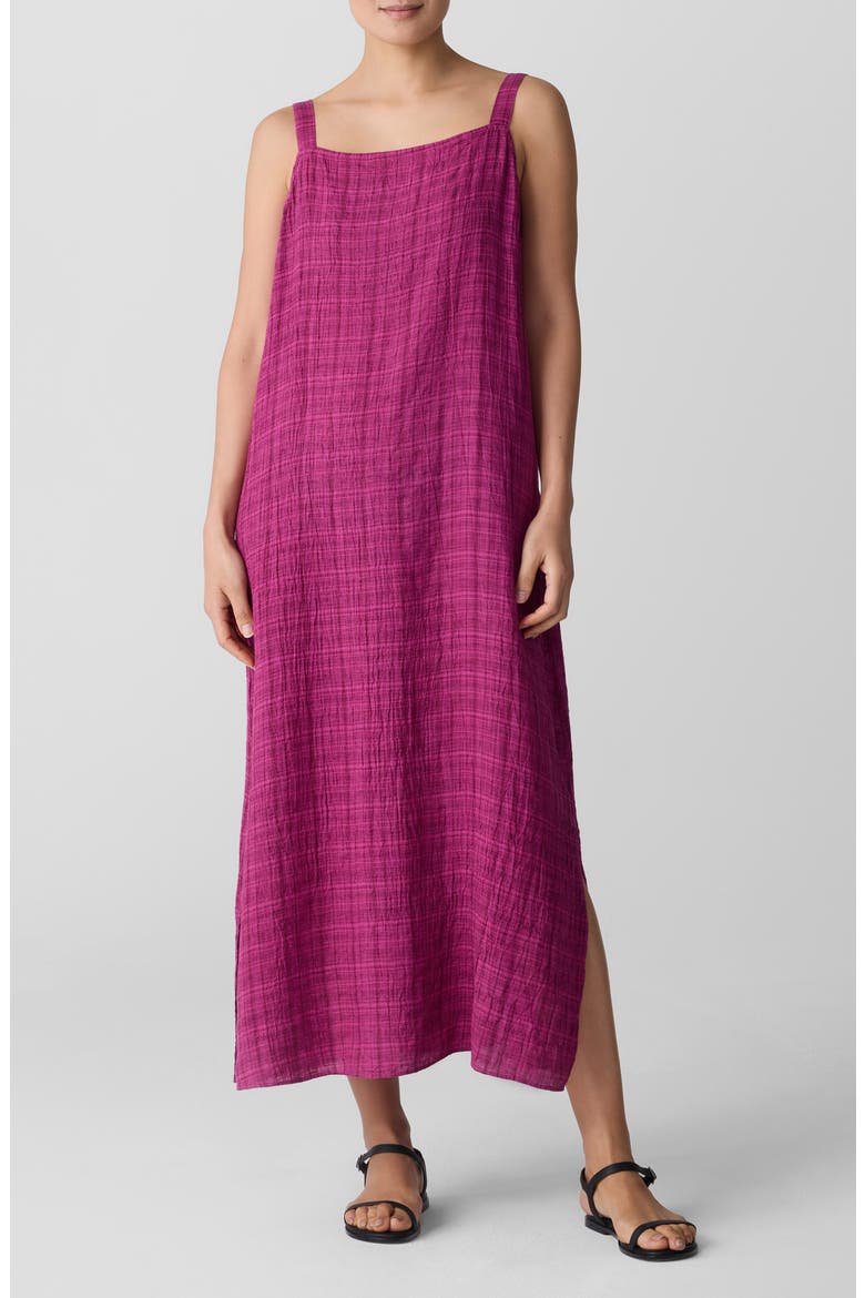 eileen fisher organic linen square neck dress Garment-Dyed Organic Linen Square Neck Dress