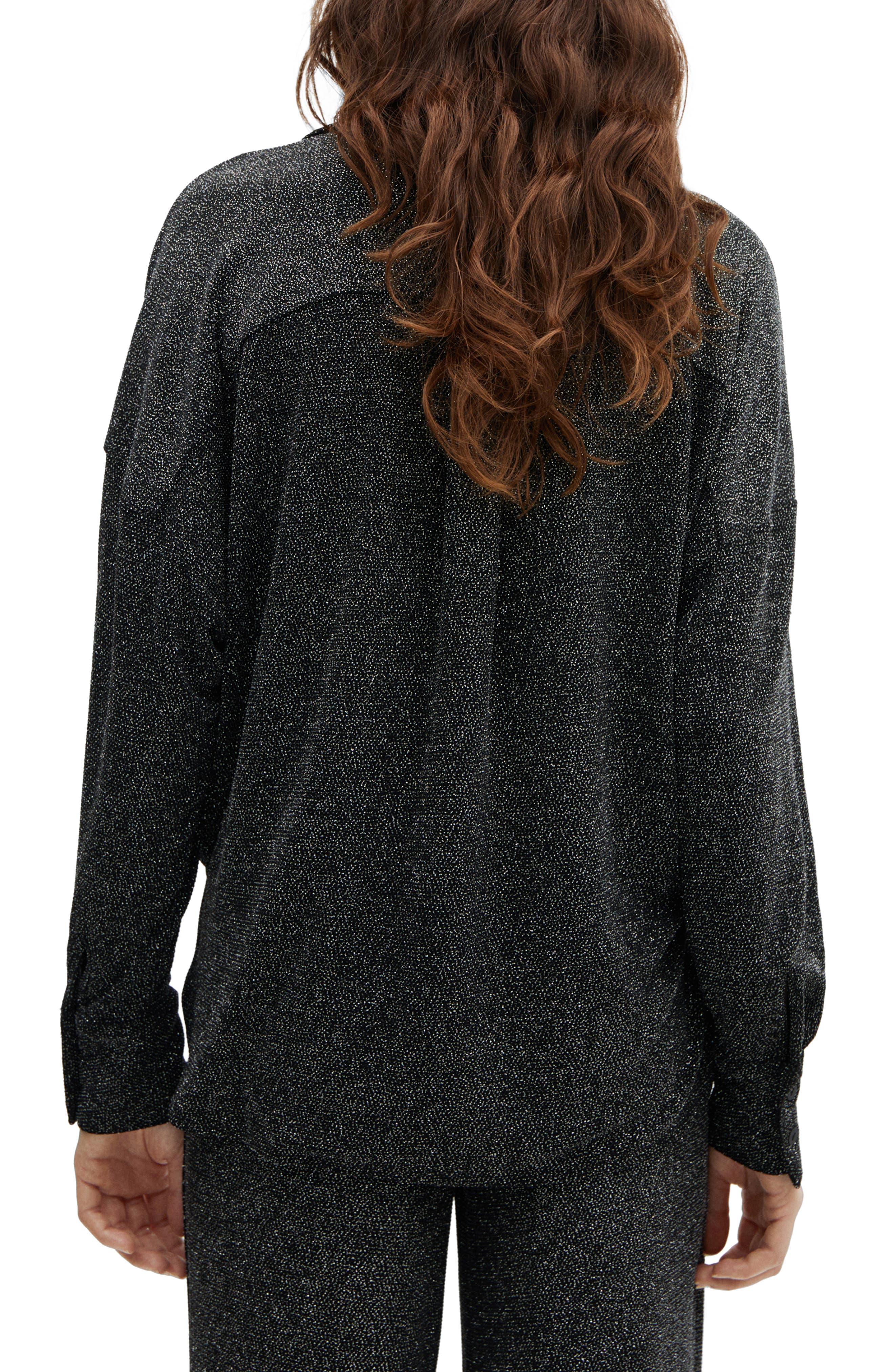 Metallic Button-Up Shirt - image 2