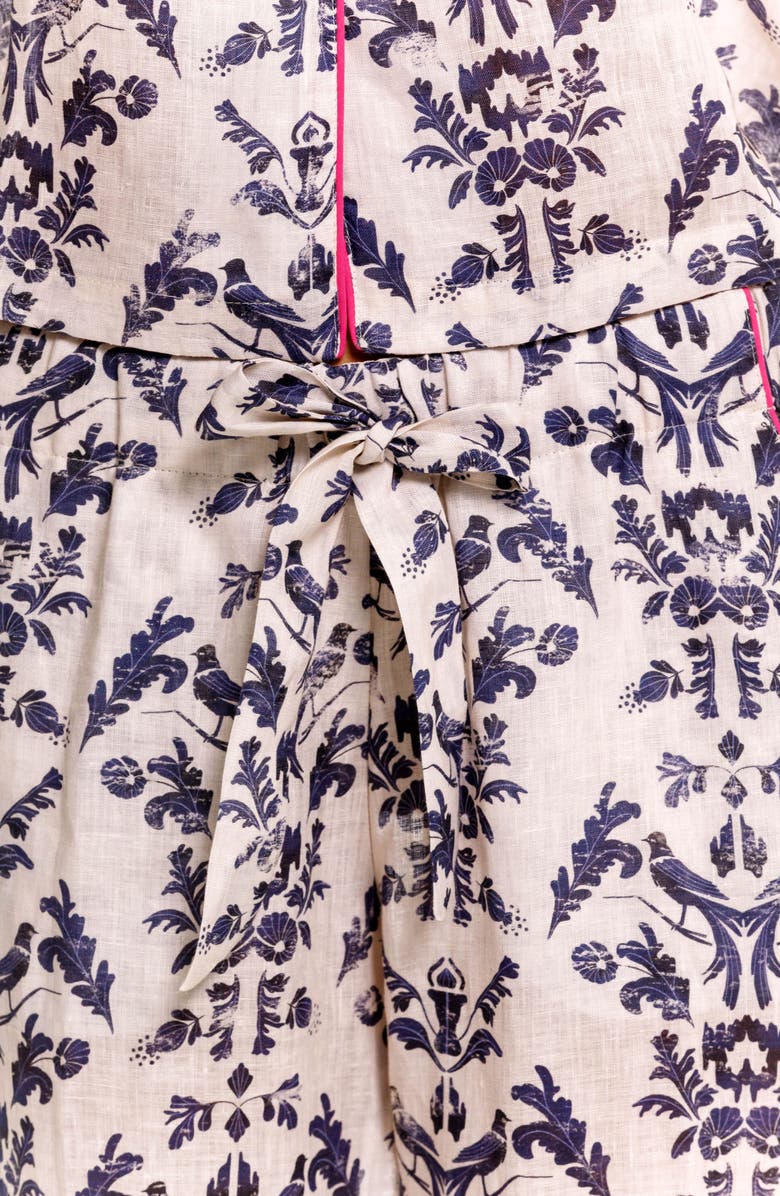 The Lazy Poet Emma Linen Pajamas, Alternate, color, White