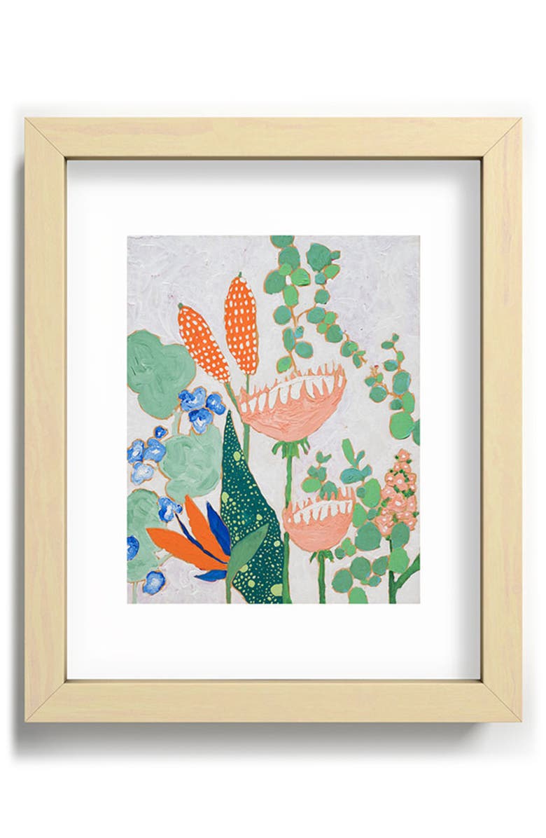 Deny Designs Protea & Birds of Paradise Framed Art Print, Alternate, color, Green
