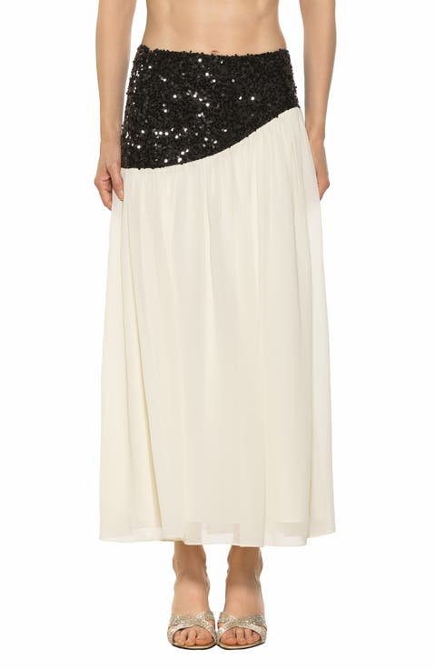 Abby Sequin High Waist Maxi Skirt