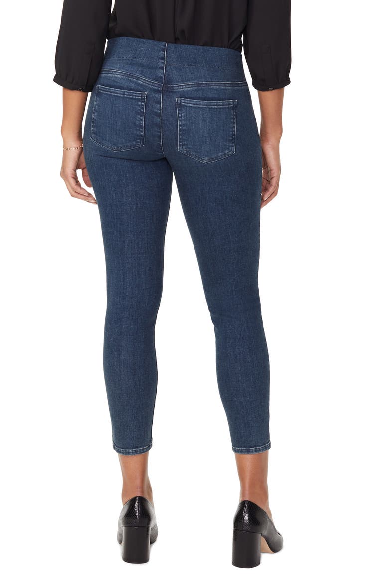 Pintucked Pull-On Stretch Ankle Skinny Jeans, Alternate, color, HAHN