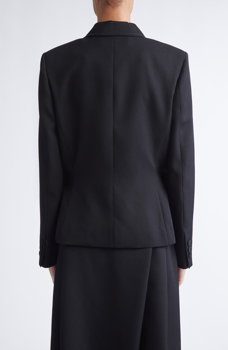 Marni Classic Lined Virgin Wool Jacket with Accentuated Waist, Alternate, color, Black