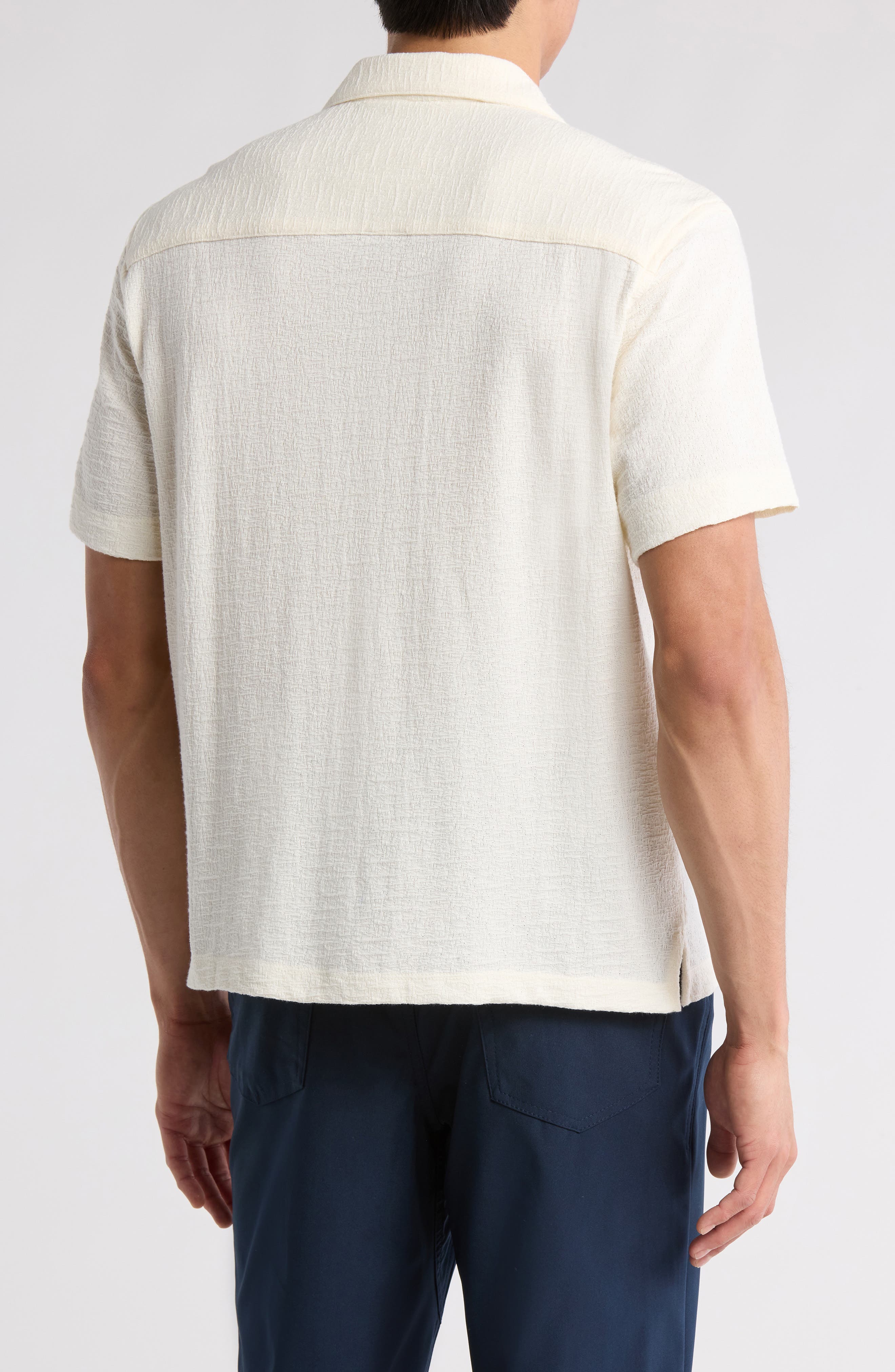 Relaxed Fit Textured Camp Shirt - image 2