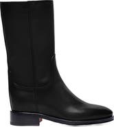 Santoni Women's Fleeces Black Leather Boot
