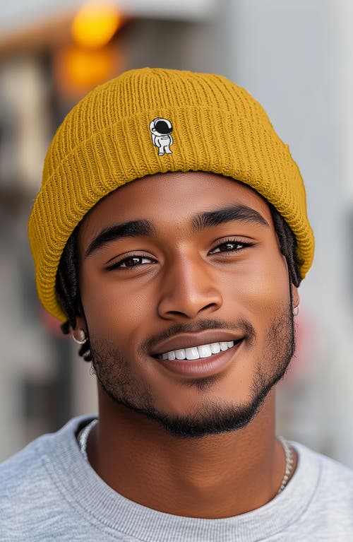 Dalix Astronaut Watch Cap In Mustard
