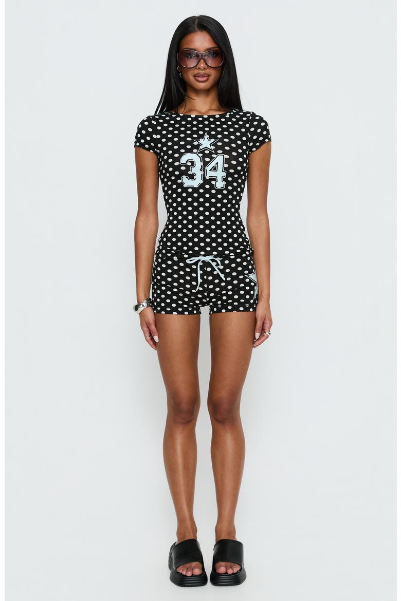 Elacie Polka Dot Micro Shorts, Alternate, color, BLACK POLKA DOT