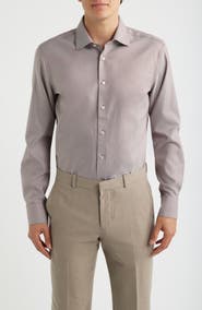 1863 by Eterna Royal Twill Slim Fit Solid Non-Iron Cotton Dress Shirt