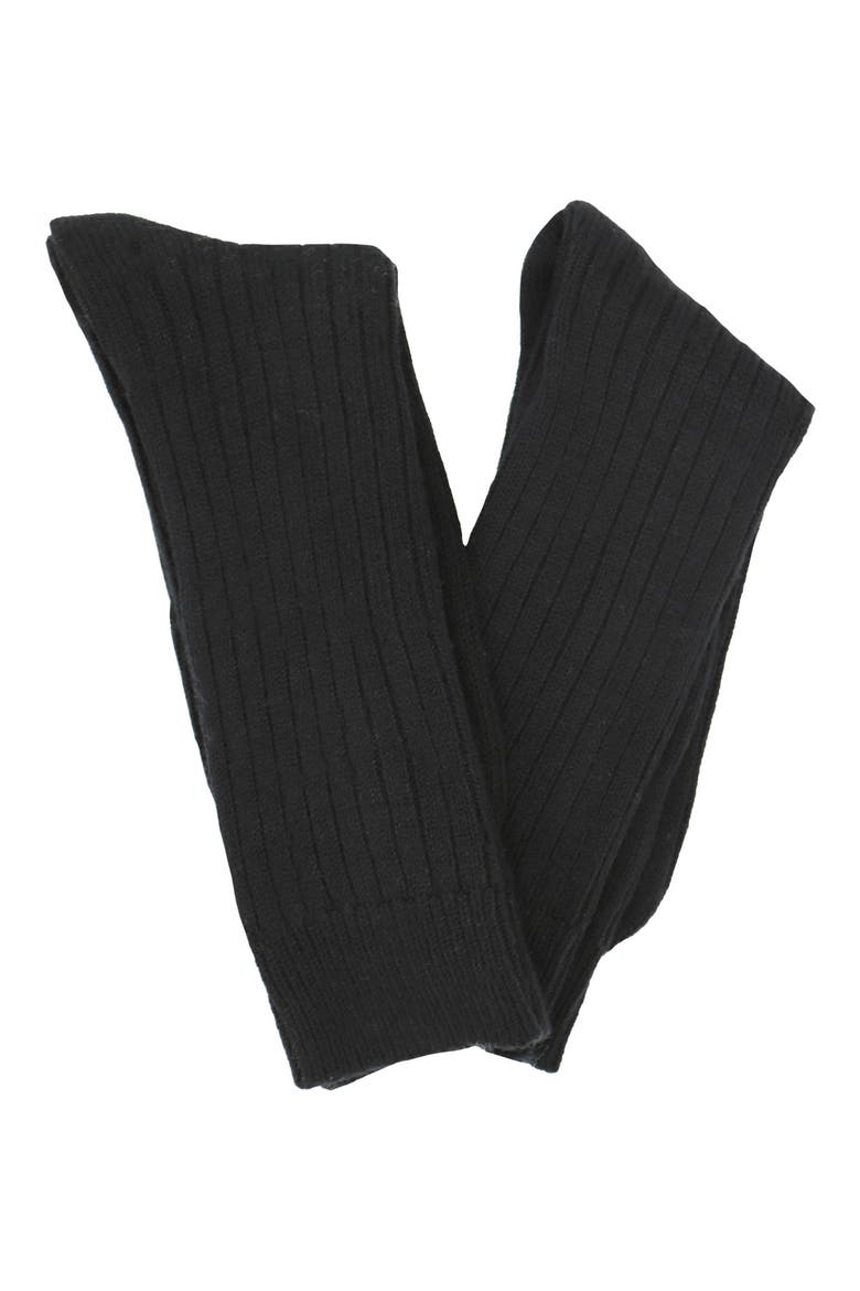 Ribbed Cashmere Blend Knit Dress Socks - Pack of 2, Main, color, BLACK