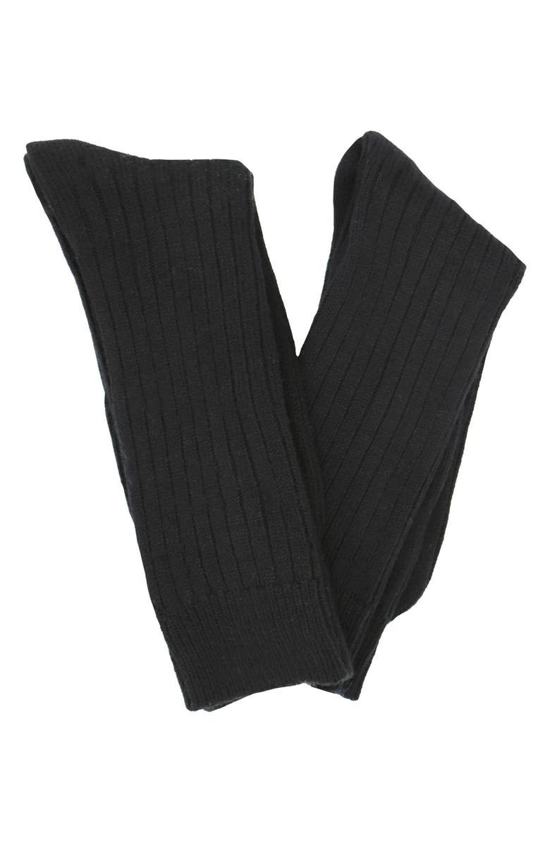 Lorenzo Uomo Ribbed Cashmere Blend Knit Dress Socks - Pack of 2, Main, color, Black