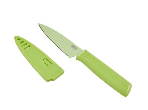 Colori Non-Stick Straight Paring Knife with Safety Sheath, 4 inch