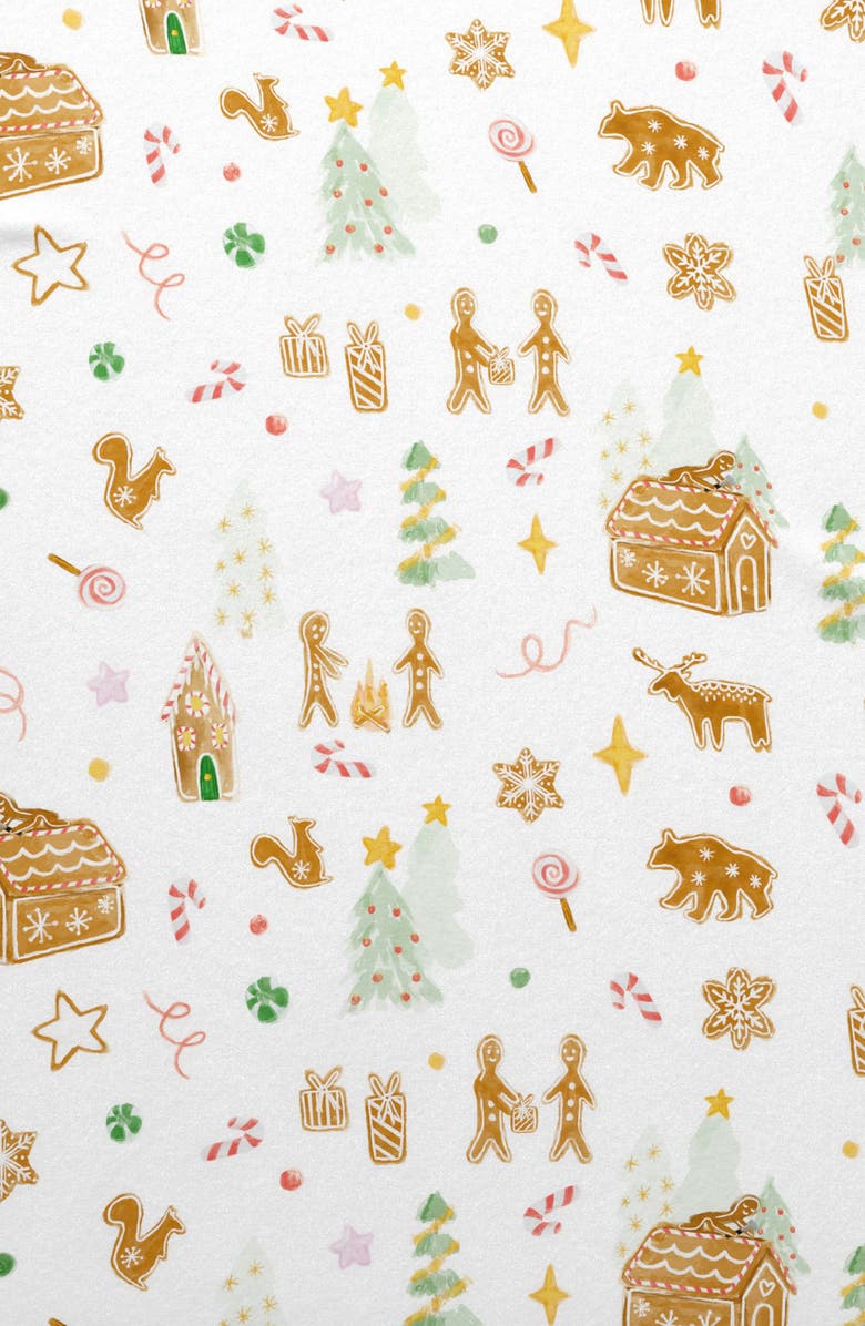 Woven & Weft Turkish Cotton Flannel Christmas Sheet Set, Alternate, color, Gingerbread Lane