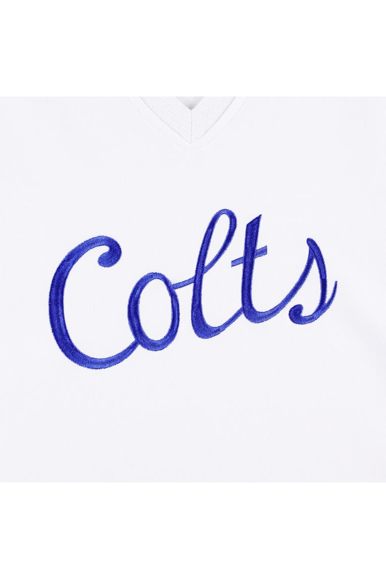 Women's The Wild Collective White Indianapolis Colts Cheer V-Neck Fleece Pullover Sweatshirt, Alternate, color, White