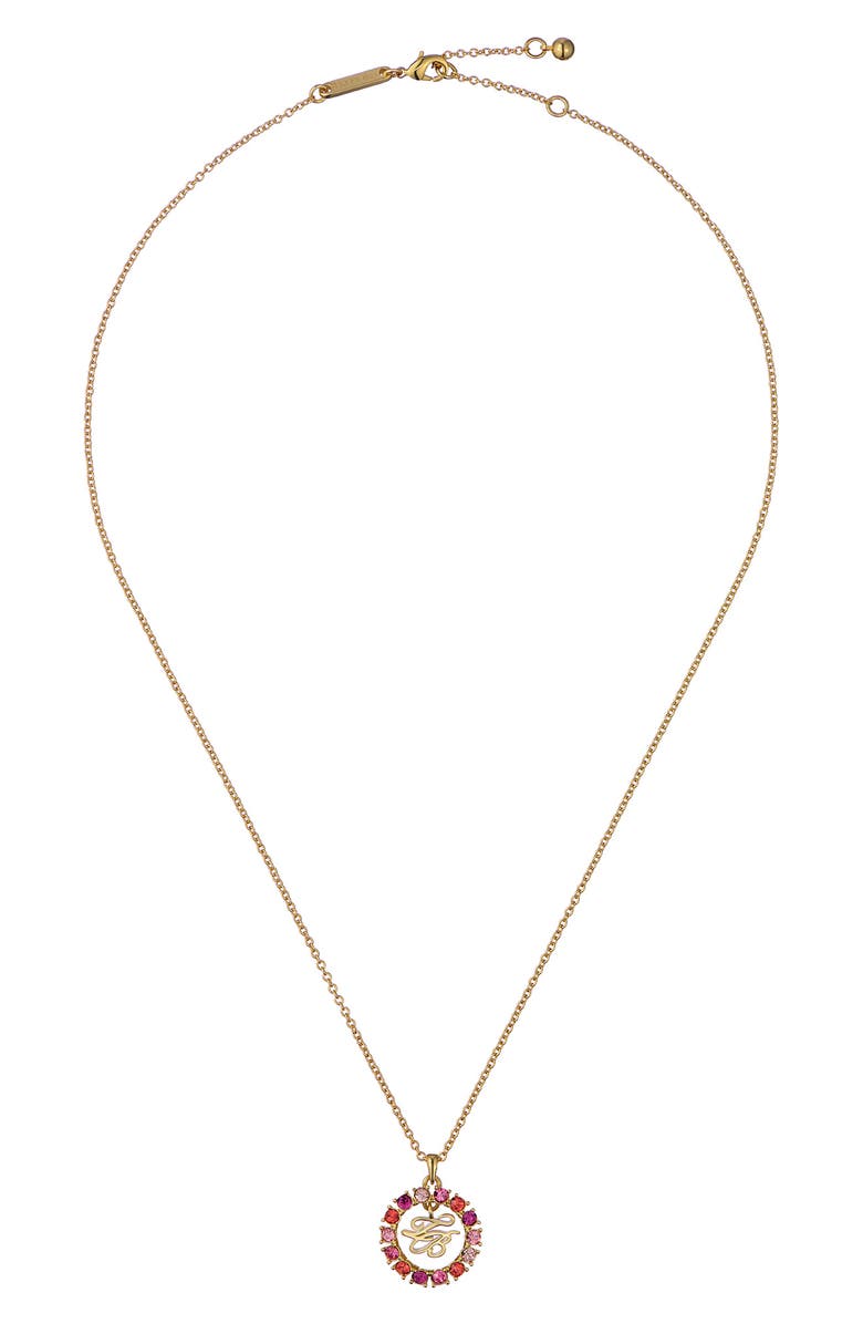 Ted Baker Molli Monogram Crystal Pendant Necklace, Alternate, color, 
