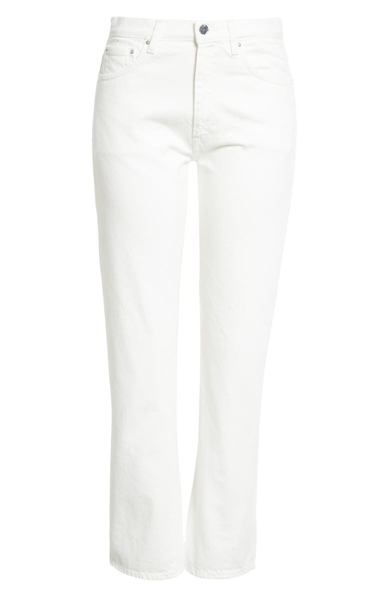 TOTEME Twisted Seam High Waist Straight Leg Crop Jeans, Alternate, color,