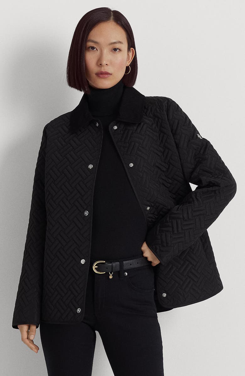 Lauren Ralph Lauren Herringbone Quilted Jacket, Alternate, color, 