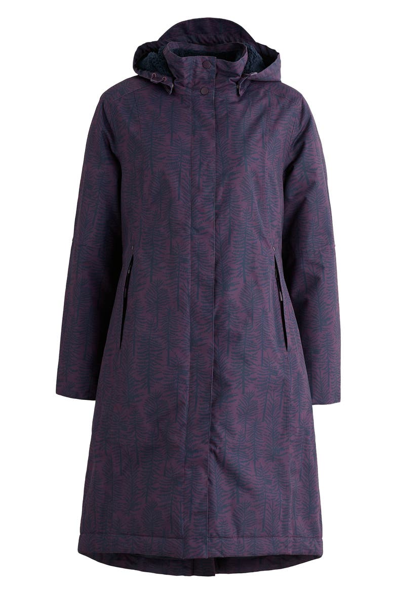 Janelle Waterproof Coat with Removable Hood, Alternate, color, BIRCH FOREST LOGANBERRY
