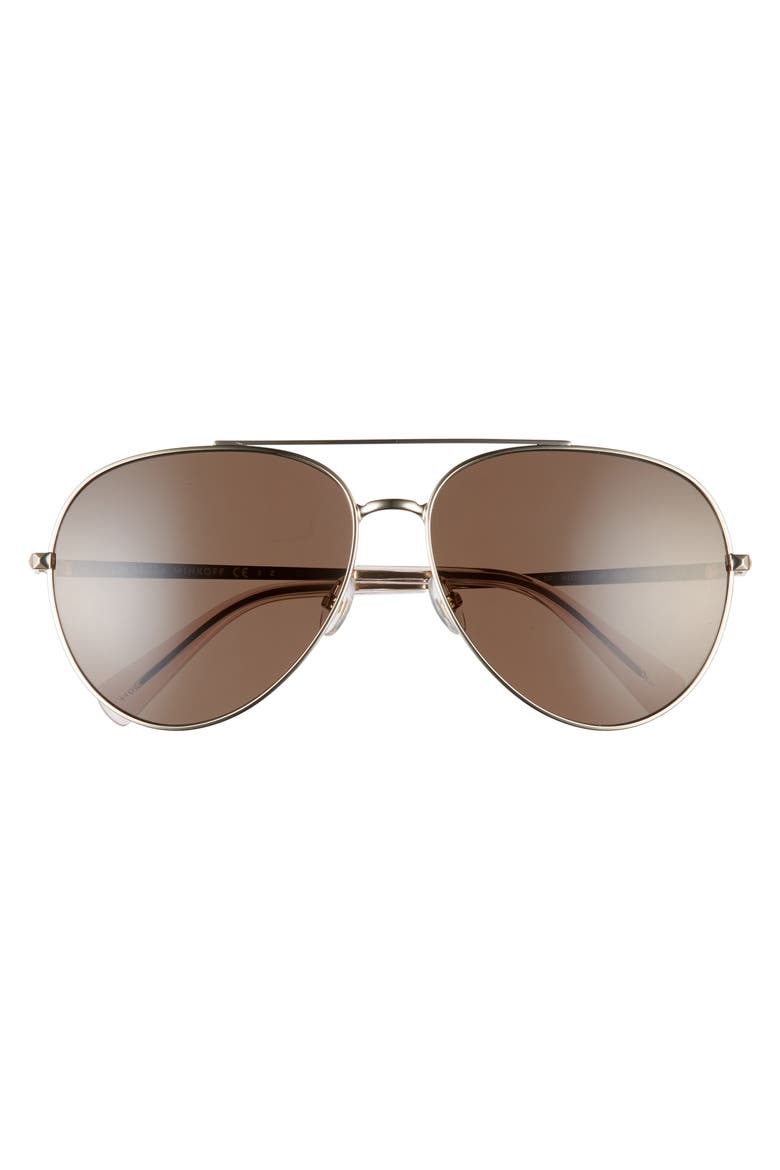 Stevie 63mm Oversize Aviator Sunglasses, Alternate, color, GOLD/ BROWN