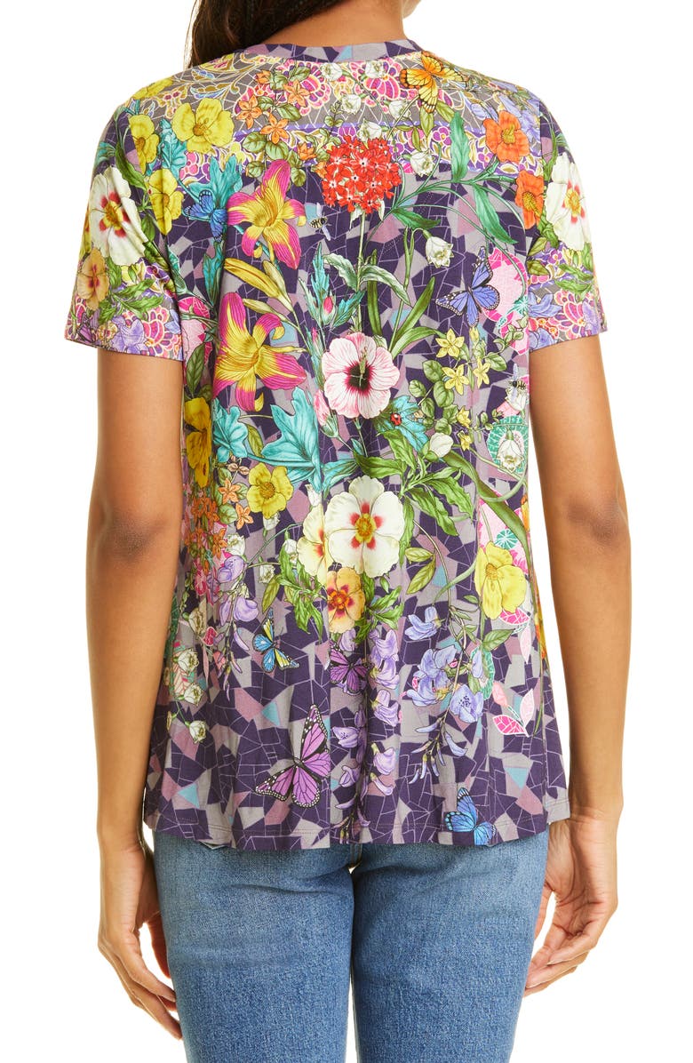 Johnny Was Cisco Floral V-Neck T-Shirt, Alternate, color,
