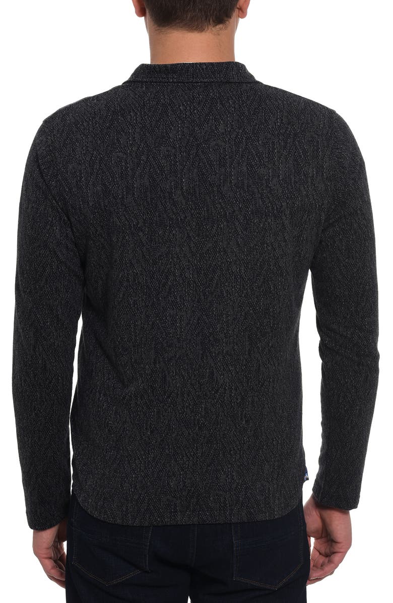 Robert Graham Diamond Jacquard Quarter Zip Cotton Pullover, Alternate, color,