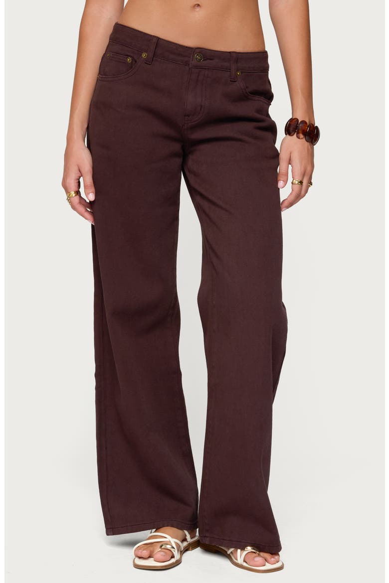 Roman Slouchy Low Rise Wide Leg Jeans, Main, color, BROWN