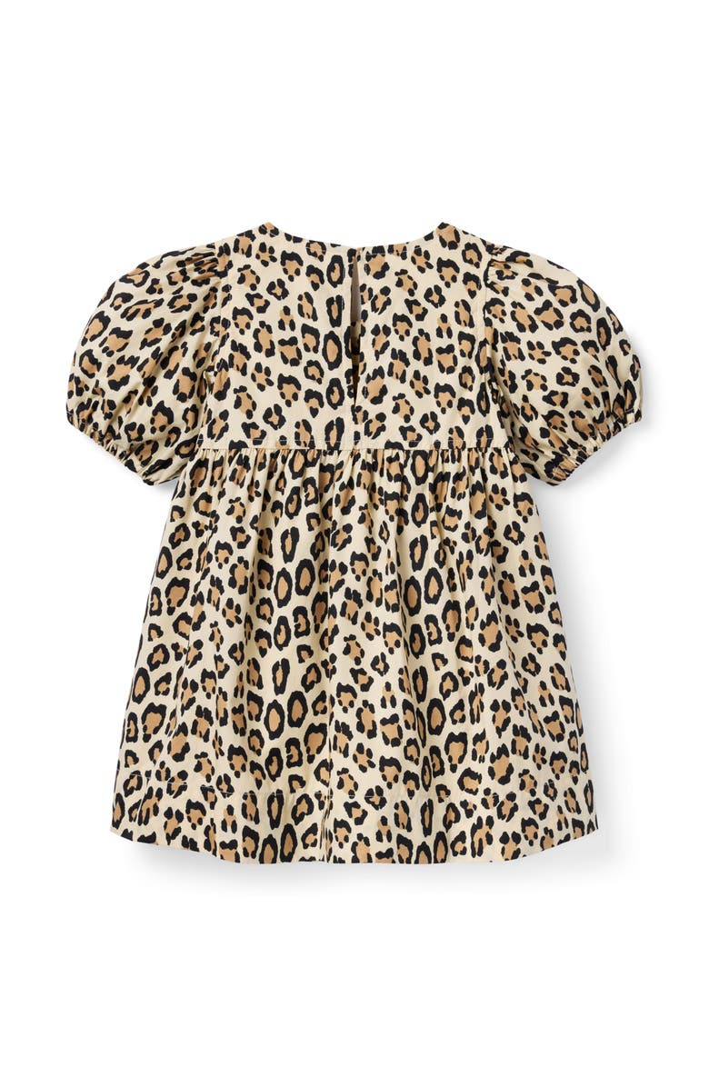Janie and Jack The Leopard Bow Dress, Alternate, color, Beige