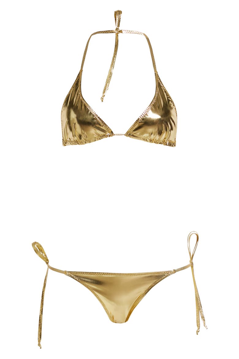 Pamela Two-Piece Swimsuit, Alternate, color, SGP SOFT GOLD PVC