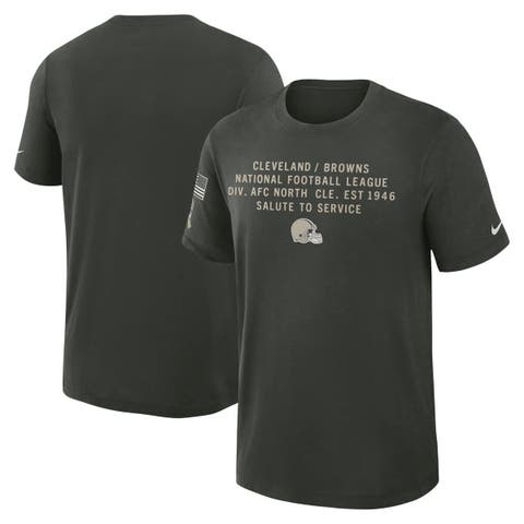 Men's Nike Dark Green Cleveland Browns 2025 Salute to Service Sideline Slub Dri-FIT T-Shirt