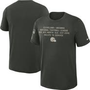 Nike Men's Nike Dark Green Cleveland Browns 2025 Salute to Service Sideline Slub Dri-FIT T-Shirt